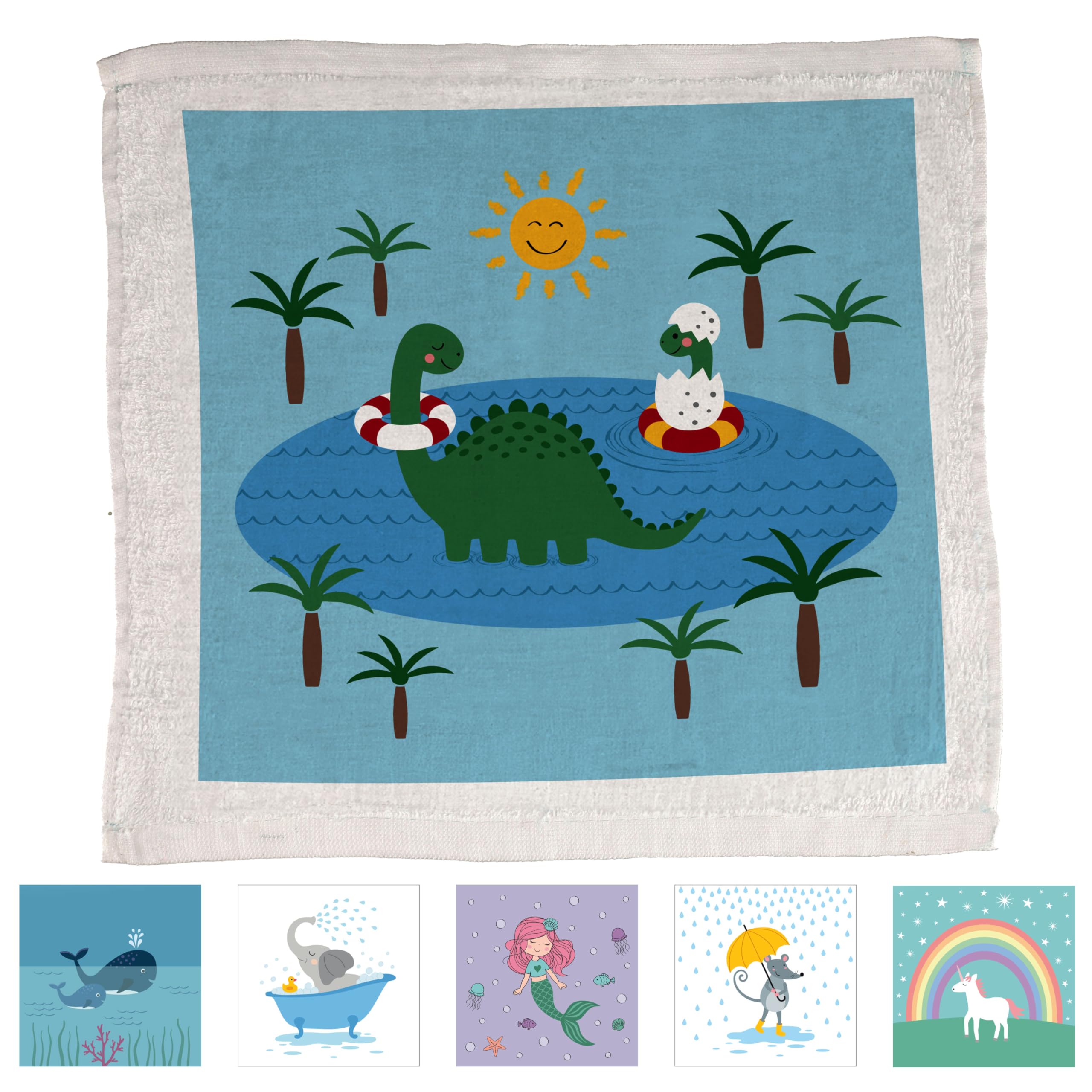 Cepewa Magisches Handtuch 'Maritim' 4er Set | 30x30cm Baumwolle | Zauberhandtuch mit 4 verschiedenen Motiven (1 x 72er Set Magisches Handtuch Tiere)