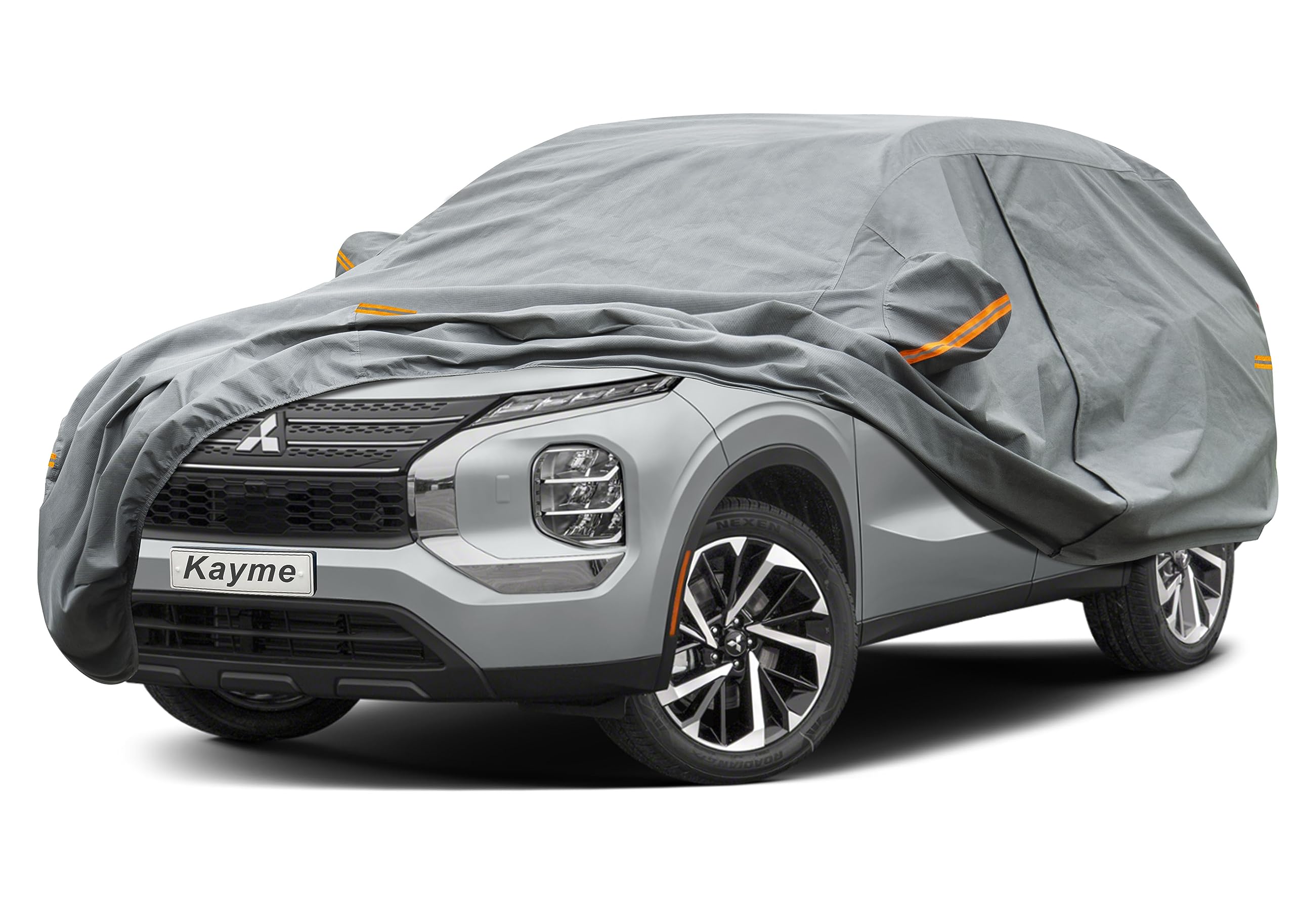 Kayme Funda Coche Resistente, Cubre Coches Compatibles con Mitsubishi Outlander (2005-2025), Exterior Impermeable Transpirable Anti-UV Antipolvo de 6 Capas, Cubierta para Coche.