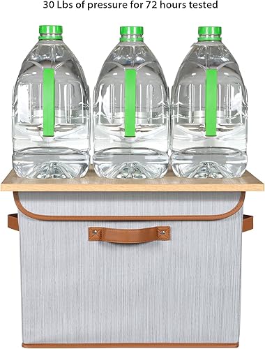 Miniatura 10 de Univivi Cubos de almacenamiento más grandes plegables con tapa, cesta organizadora de almacenamiento plegable con asas resistentes para guardería,