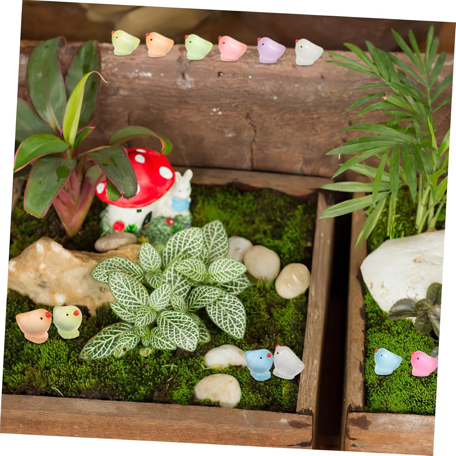 HANABASS 18pcs Mini Dark Chick Figurines Tiny Resin Chickens for Desktop Decoration Fairy Gardens Dollhouses and Cute and Adorable Miniature Animals