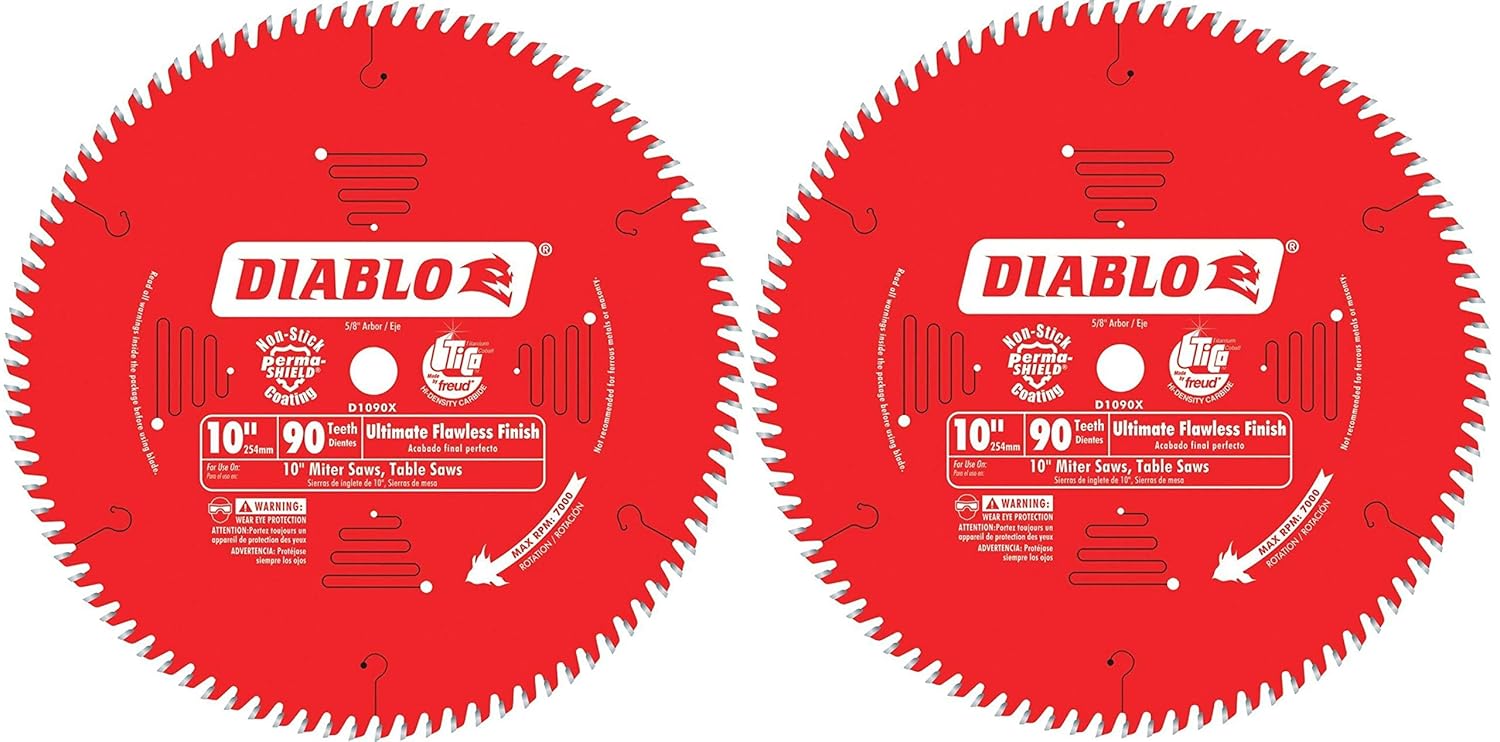 2 PACK Freud D1090X Ultra Fine 90 Teeth Circular Saw Blade for Wood and Wood Composites, 10-Inch