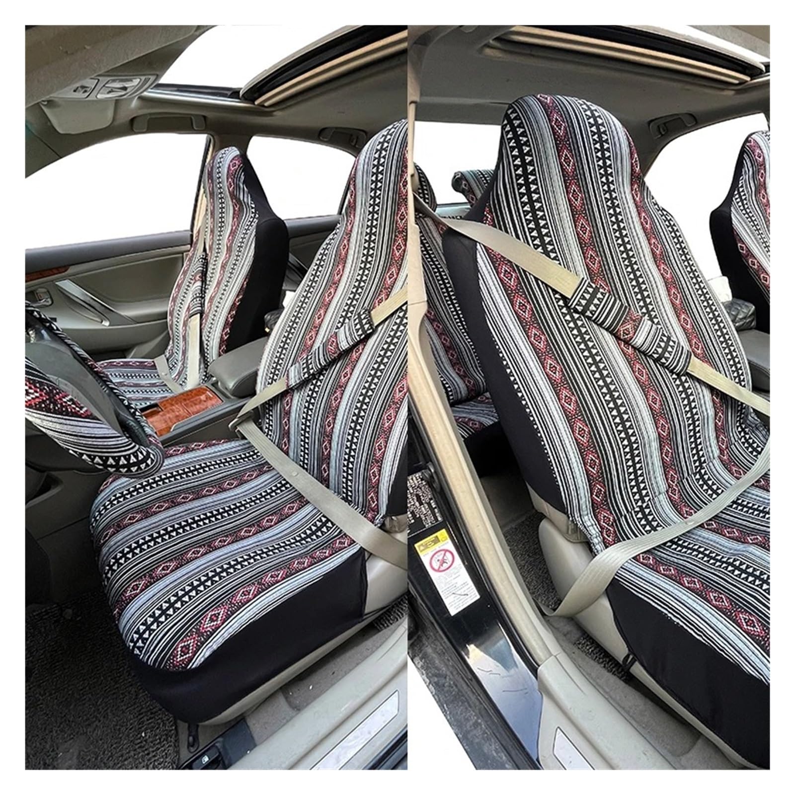 Coprisedili Coprivolante Universale Per La Maggior Parte Dei Sedili Auto Set Di Coprisedili Per Per(7 pieces set Type C)