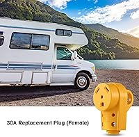 Vista 6 de Kohree Enchufe RV Hembra de 30 Amperios, Receptáculo RV de Repuesto Resistente 125/250V, Enchufe NEMA TT-30R con Mango de Agarre Ergonómico para RV