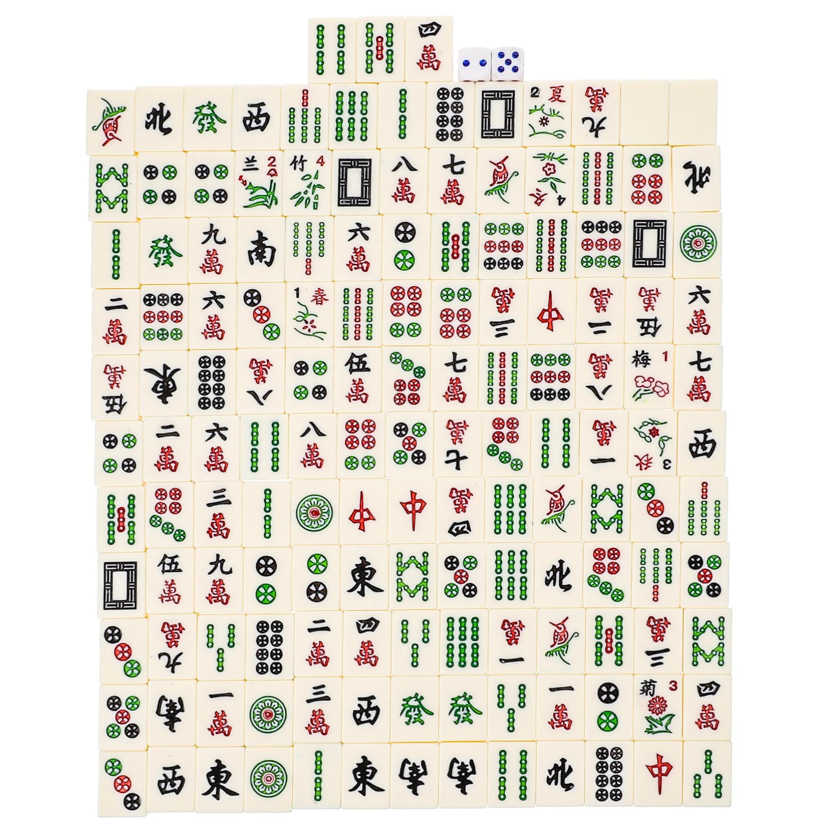 SUPVOX Compact Mahjong Kit 1 Set Travel Mahjong for Friends Outdoor Majiang Game Set Material