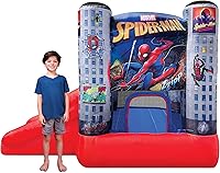 Vista 7 de Funormous Marvel Spider-Man Casa de Rebote Inflable con Tobogán, Castillo Hinchable de Spiderman para Niños, Interior y Exterior, Plus Soplador