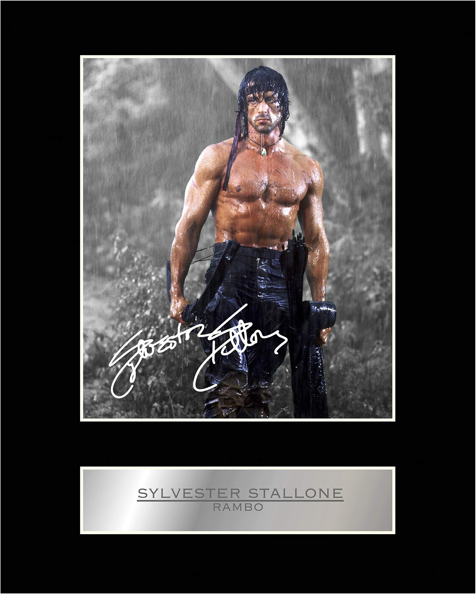 Iconic pics Sylvester Stallone Signed Mounted Photo Display Rambo