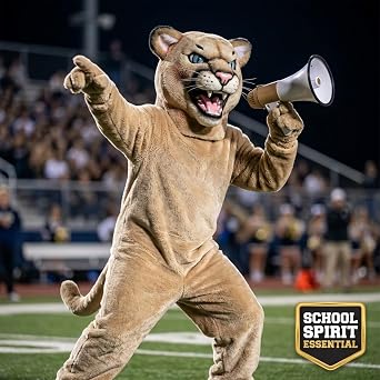 TCDesignerProducts Puma Cougar Mascot Costume, Professional Cougar Full Body Mascot Suit, Foam Head, BuiltIn Fan, FlameRetardant Fabric, Schools, Colleges, Sports Teams, Parades & Promotional Events