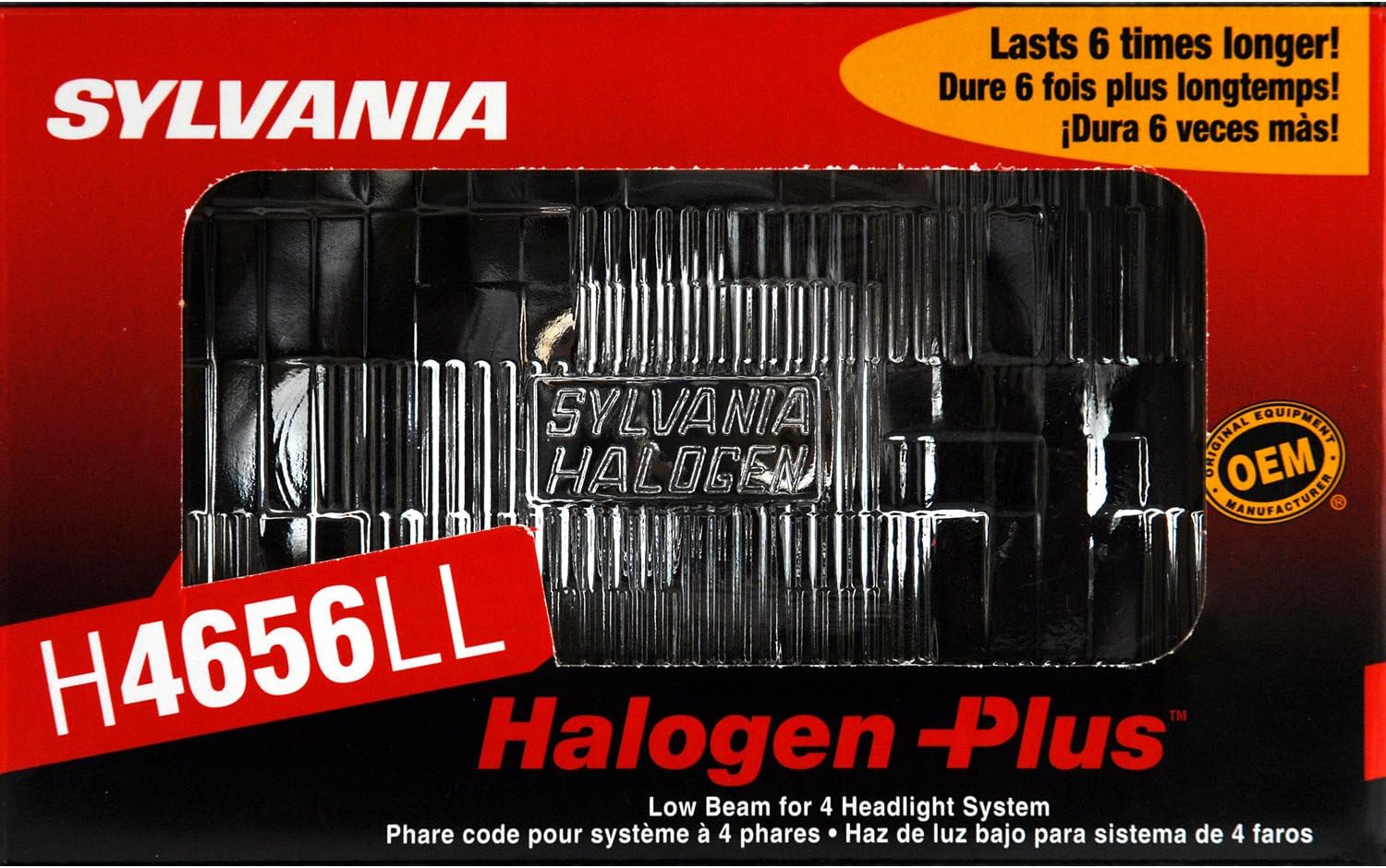 Packaging for SYLVANIA H4656LL Halogen Plus headlight