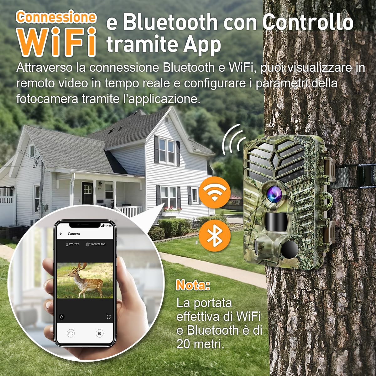 XTU Fototrappola WiFi 2.7K 48MP con Scheda SD 64GB,Fototrappola Notturna con 950nm IR LED Visione 120° Ultra Grandangolo,Velocità di Trigger 0,2S, Foto trappola per videosorveglianza Impermeabile IP66