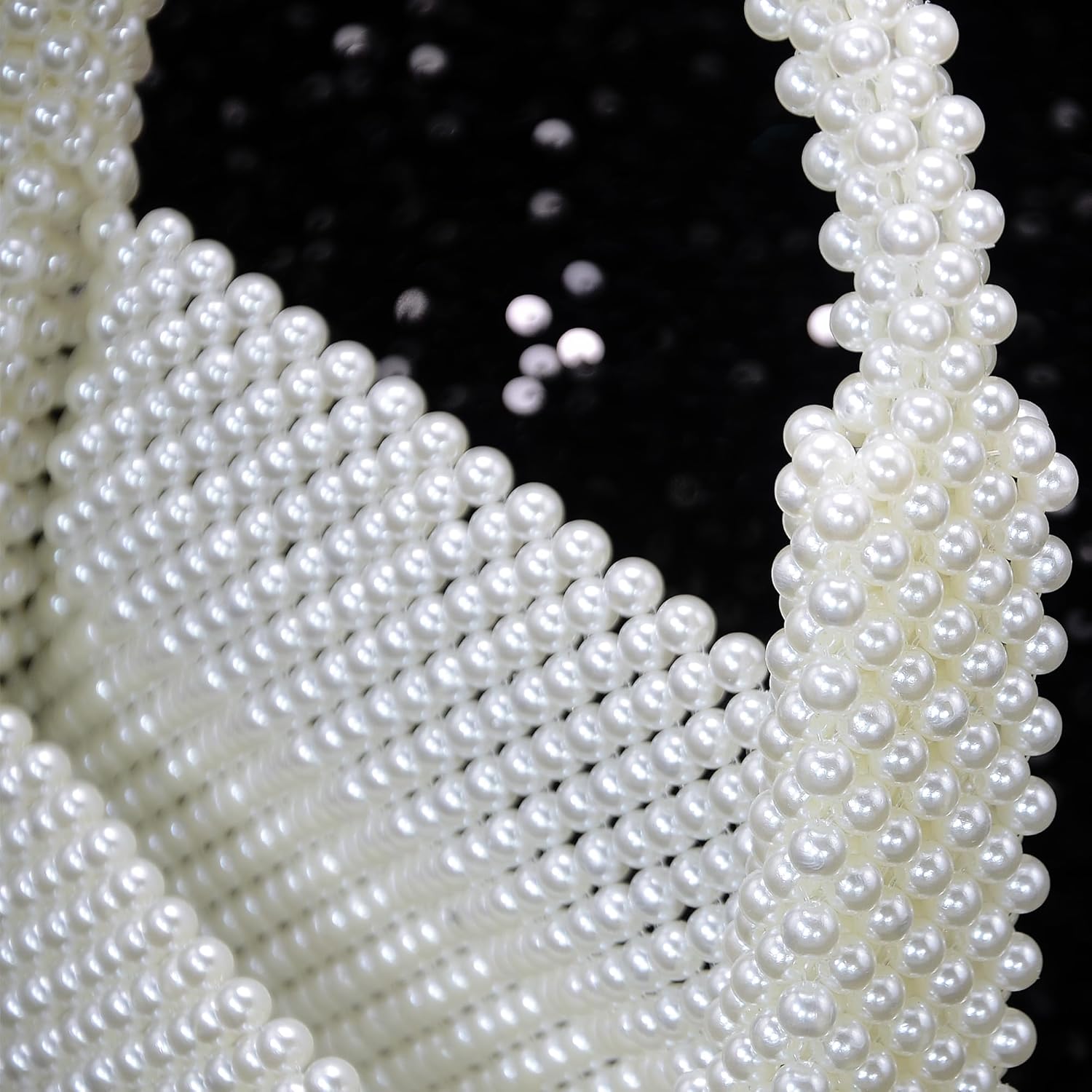 Miuco Pearl Bag Clutch Purses For Women Wedding Bride Purse Sparkly Glitterl Beaded Handbag