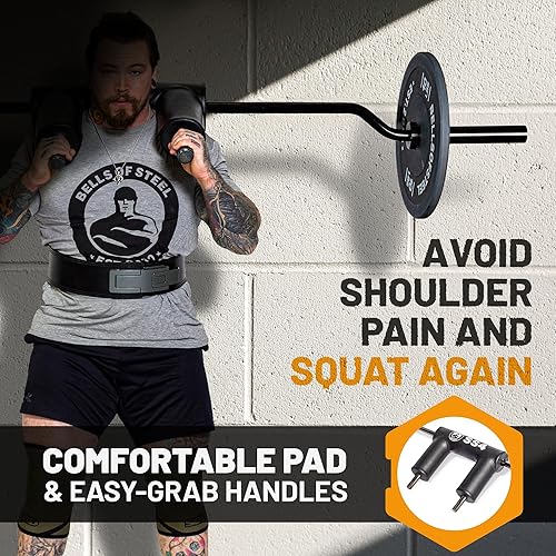 Miniatura 2 de Bells of Steel Barra de sentadillas de seguridad 3.0  Barra olímpica con hombreras  Barra de pesas para sentadillas, estocadas, prensa superior