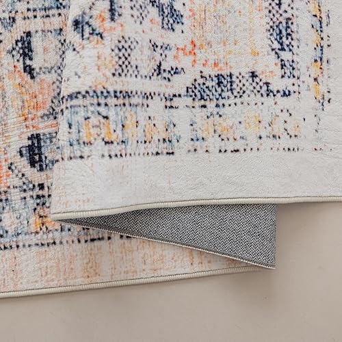 Miniatura 4 de VK VKLIVING Alfombra lavable a máquina, de 5 x 7 pies, abstracta, lavable, con alfombras antideslizantes, para sala de estar, dormitorio, alfombra
