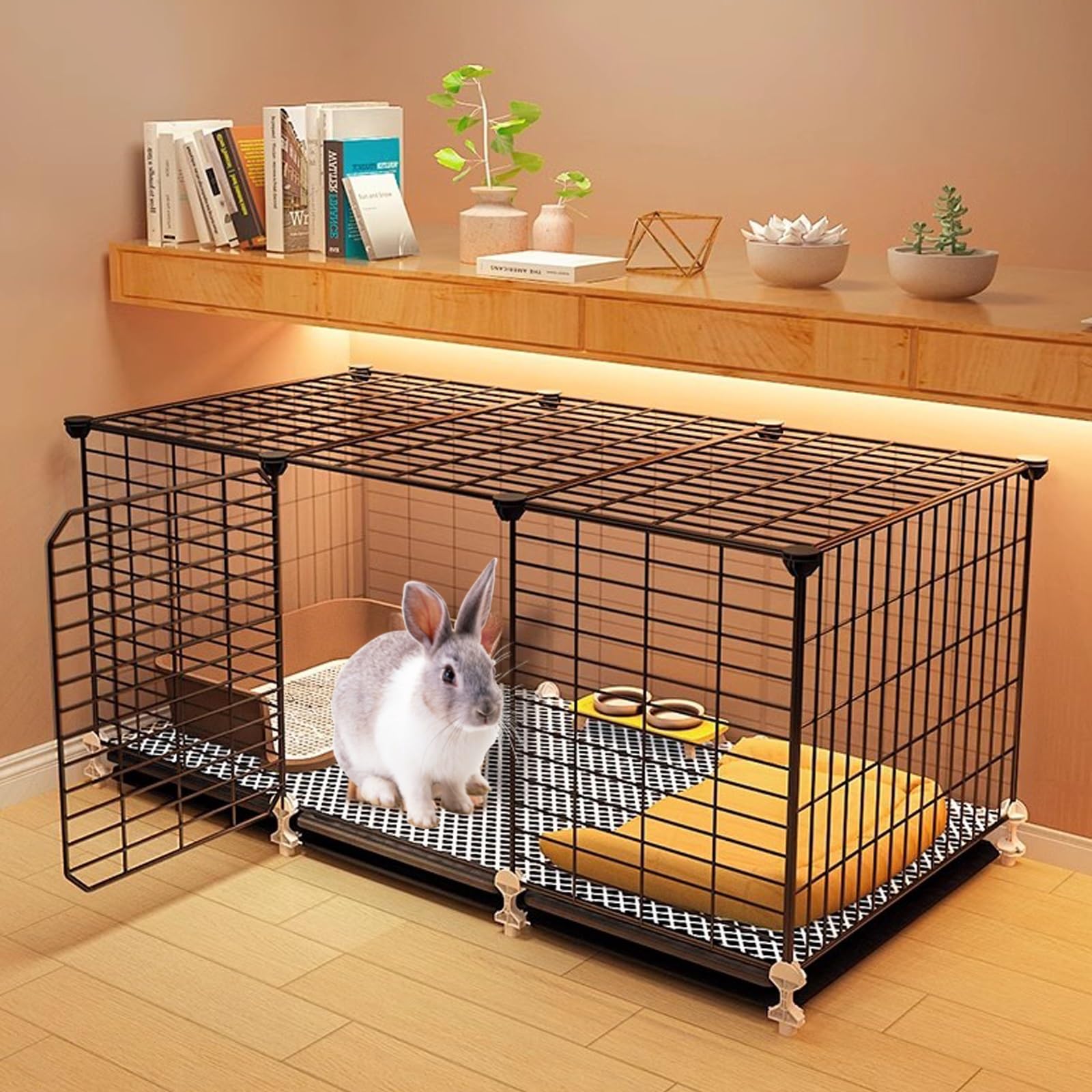 Amazon.com: CYQQRDZSW Rabbit Cage, Indoor Hutch with Grid Mats