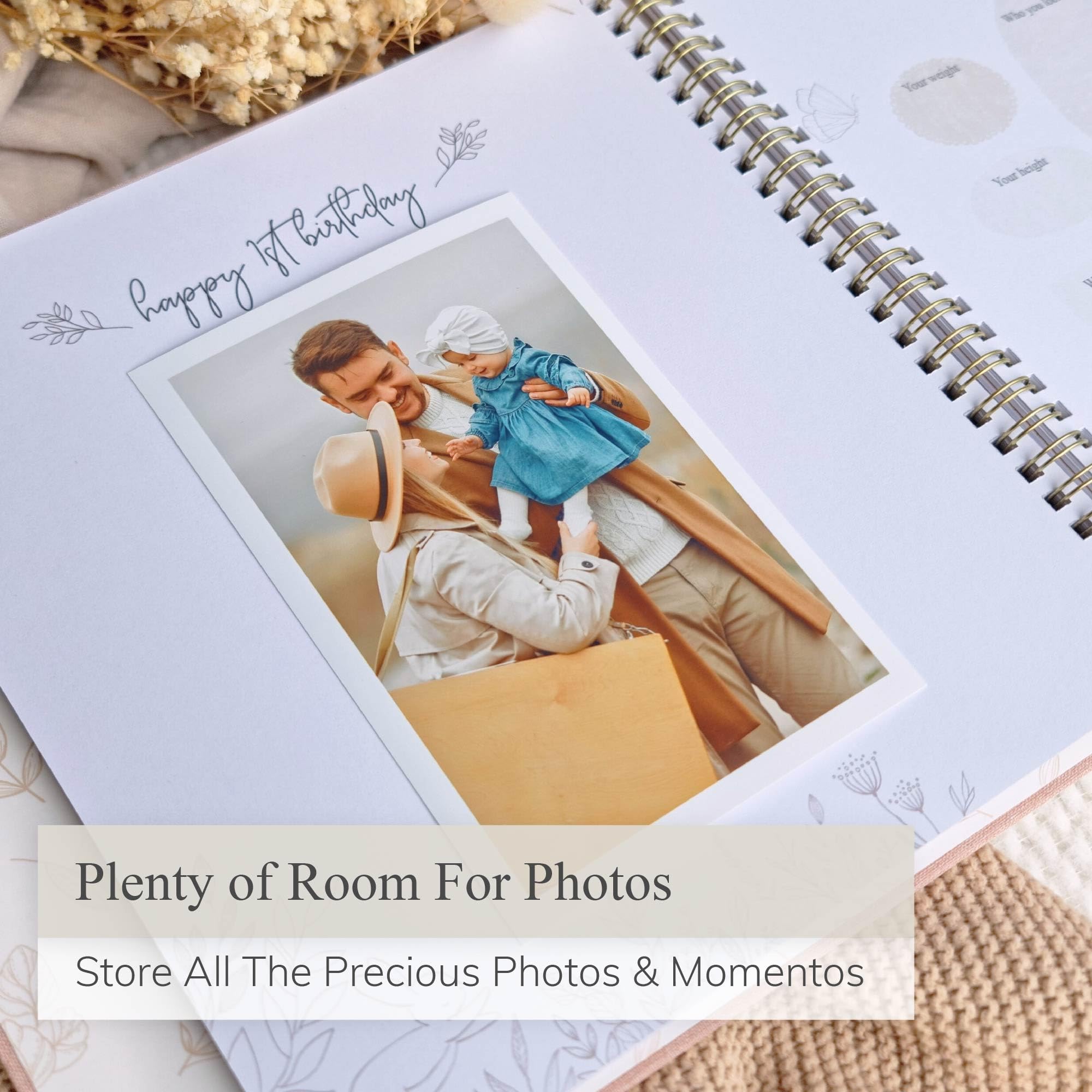 Książka dla niemowląt, pamiątka, chłopak lub dziewczynka, ponadczasowa książka pamięci, pierwsze 5 lat, na baby shower, neutralny płeć, album do scrapbookingu, prezent dla nowej mamy, pamiętnik, od