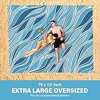 Vista 57 de Beach Blanket Oversized Extra Large 78" X 81",Waterproof Sandproof Beach Blanket 1-7 Adults Lightweight Durable for Travel Camping Hiking Picnic