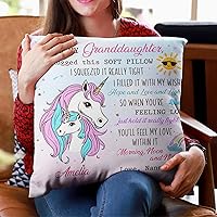Vista 4 de Hyturtle Almohada Decorativa Personalizada para Nieta (Relleno Incluido) Regalos de la Abuela - Regalos de Cumpleaños y Graduación para Nieta