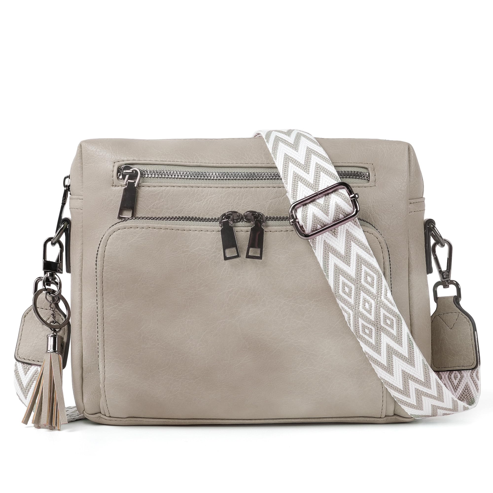 TANTOMI Crossbody Bags for Women MultiPockets Purses for Women Vegan Leather Shoulder Bag with Ajustable Strap for Shopping