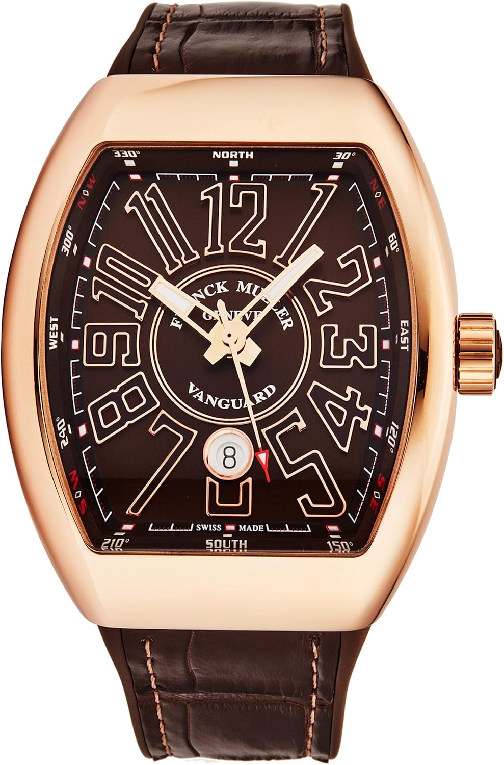 Franck Muller Vanguard Mens Stainless Steel 18K Rose Gold