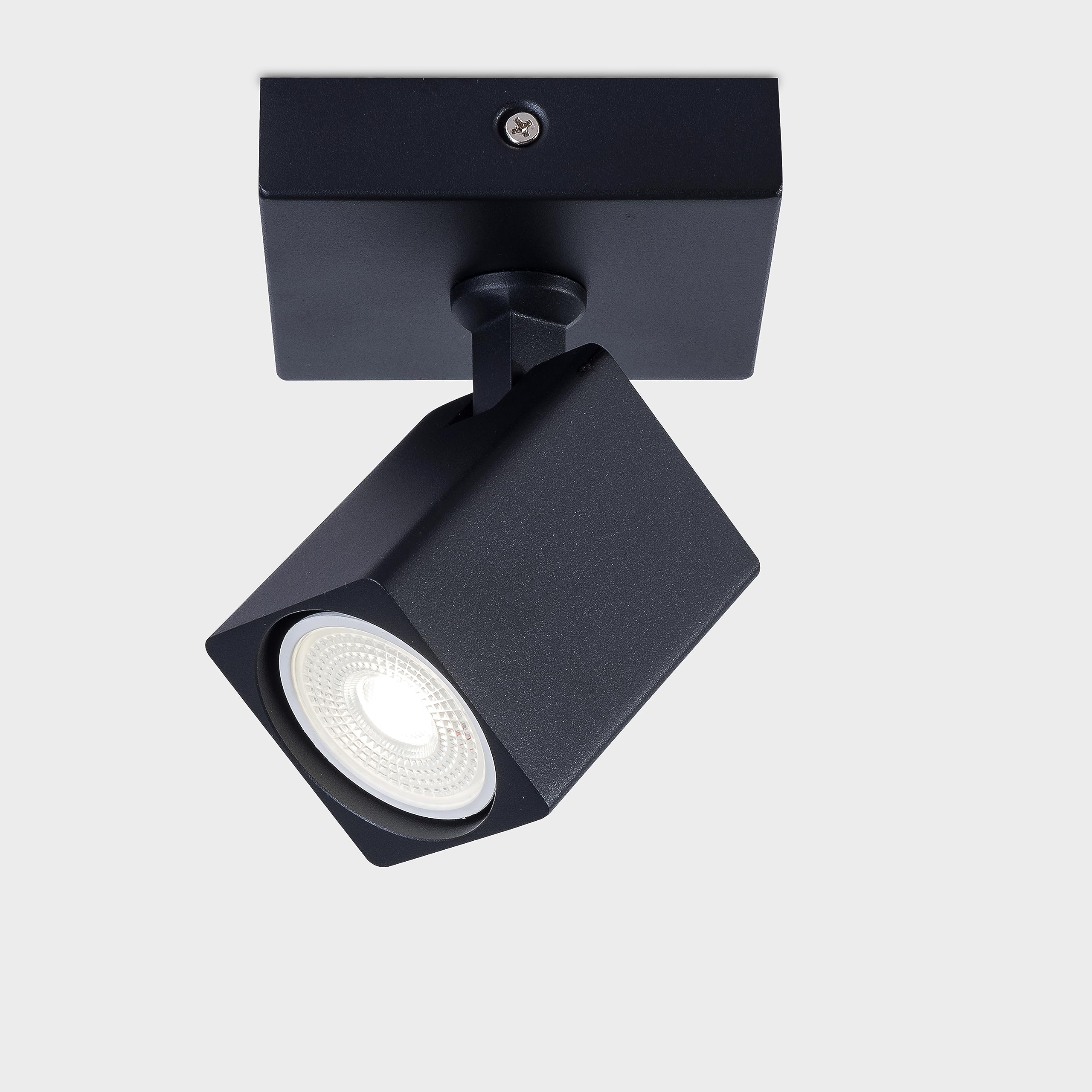Harper Living Black Square Shaped Spotlights, Spot Light, Led Ceiling Light Rotatable Gu10 Ceiling Spotlights Fitting For Bedroom, Living Room, Hallway, Lounge, Bulb Not Included
