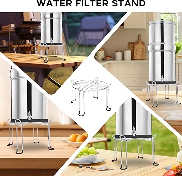 Water Filter Stand 6 Tall by 9 Wide Compatible with Berkey Big, Royal and Travel System, Countertop Stainless Steel Stand for Gravity Fed Water Water Coolers with Max 9 in Diameter