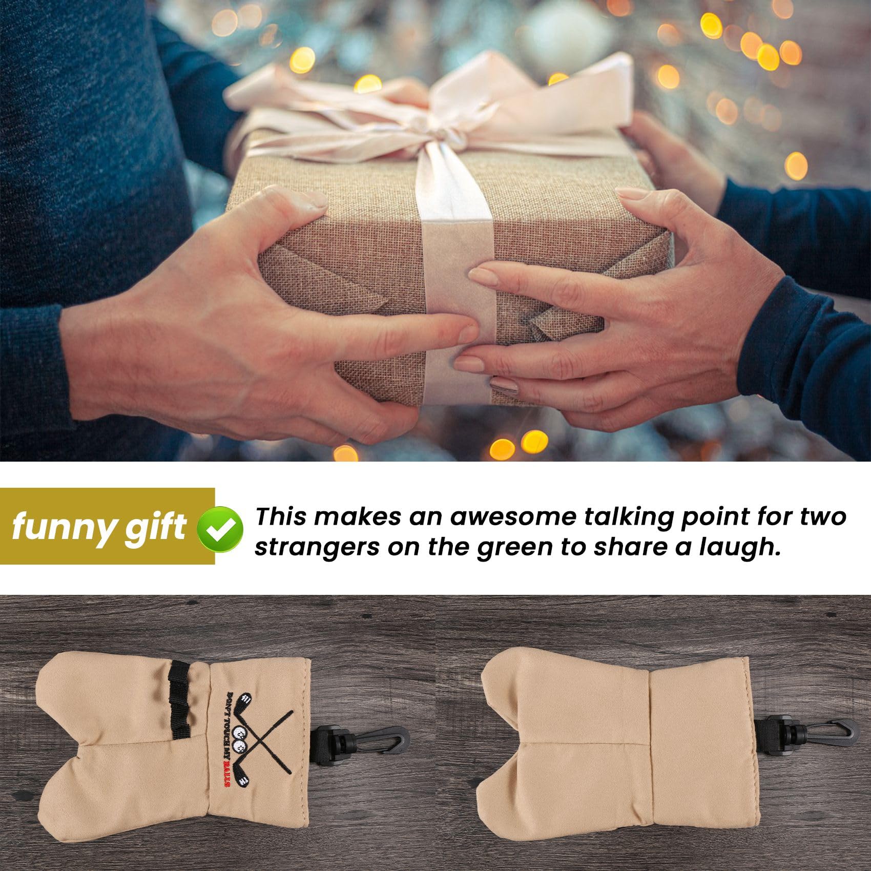Cucioki Golf Ball Storage Bag Holder This Funny Golf Gift is Sure to Make a Laugh Store Your Golf Accessories Stocking,Brown - Image 3