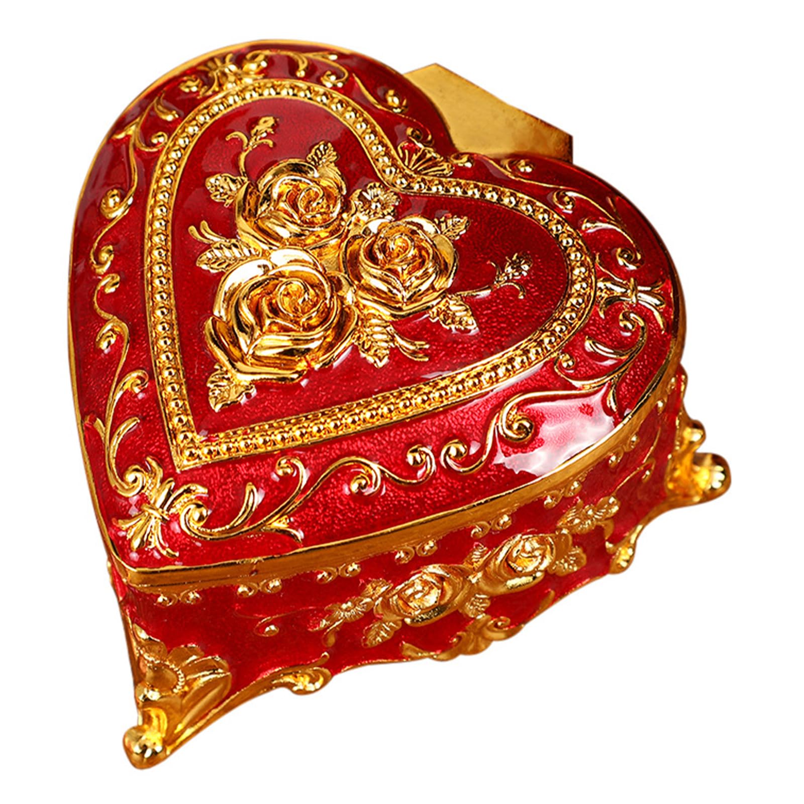 our fave Shape Jewelry Case with Ornamental Rose Detail for Gift Giving Artistic Jewelry Storage Box