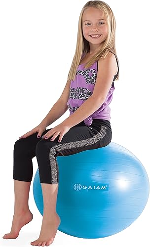 Miniatura 4 de Gaiam Pelota de equilibrio para niños. Pelota de equilibrio, que no se revienta, para niños, con inflador, de 45 centímetros.