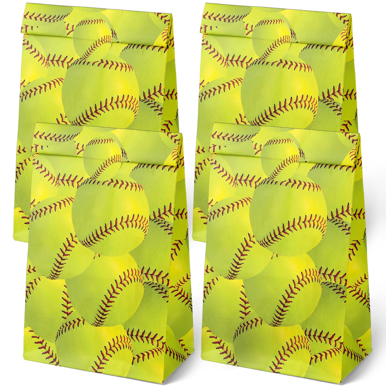Outego 24 Softball Party Favor Bags with Stickers Softball Goodie Bags Softball Party Favors for Kids Softball Birthday Party Supplies