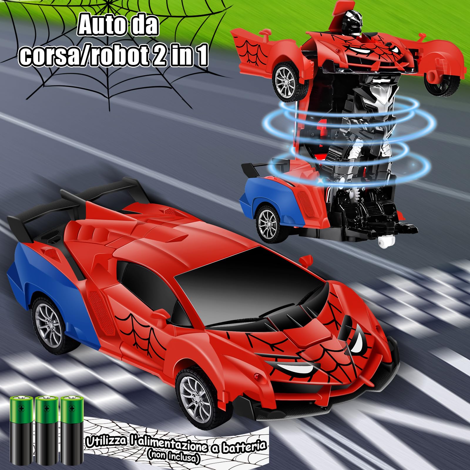 Aragallant Macchina Telecomandata Robot, Auto Robot Trasformabile per Ragazzi e Ragazze 3 4 5 6 7 8 9+ Anni, Macchina Telecomandata RC, Regali di Compleanno e Natale per Bambini