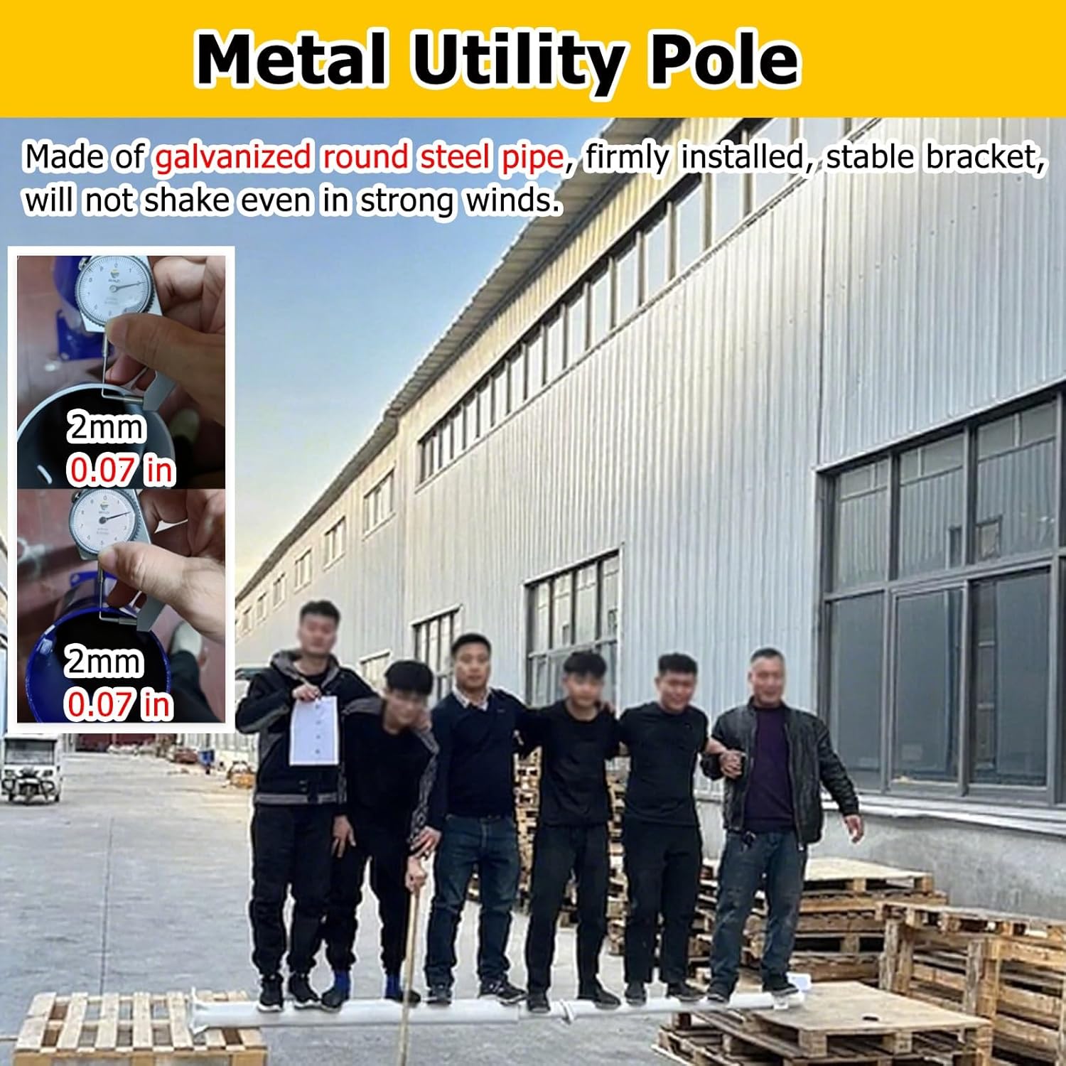 Utility Pole Set with Screw Splicing and Ground Cages for Electric Power and Street Lighting