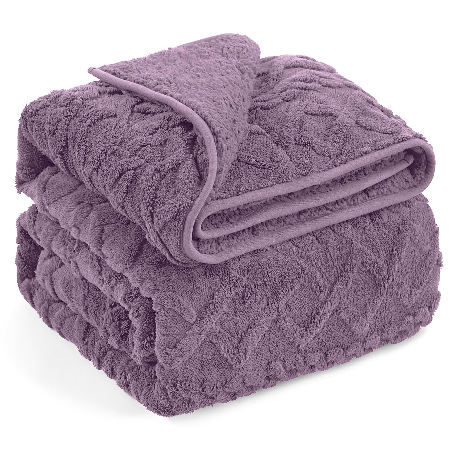 Wemore Sherpa Weighted Blankets for Sleeping Twin 48" x 72" 15 lbs Purple — image 1