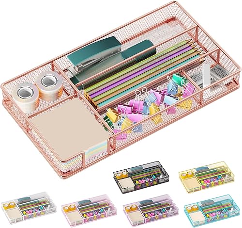 Bandeja organizadora de cajones de escritorio, organizador de escritorio de malla, organizador de cajones de oficina, accesorios de escritorio y
