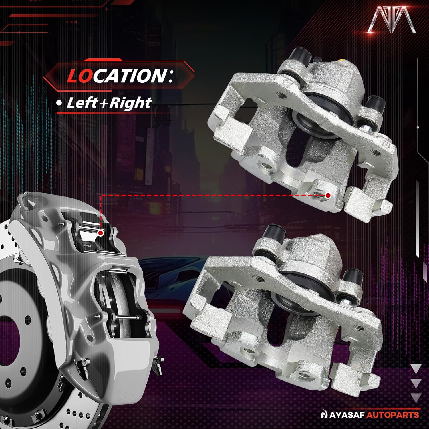 MAYASAF 19B3116 19B3117 Front Brake Caliper Driver & Passenger Side Caliper Set Fit 2005-2009 for Ford Escape, 2007-2009 for Mercury Mariner, 2005-2006 for Mazda Tribute