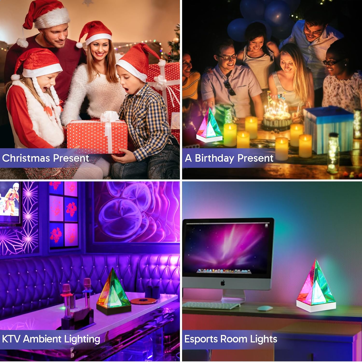 Osuke Room Decor Pyramid Night Light,Adjustable Room Lights for Kids,3D Illusion RGB Gaming Lights for Bedroom for Teen Boy Mood Light,Creative Home Decoration for Bedroom Bedside Living Room Desk