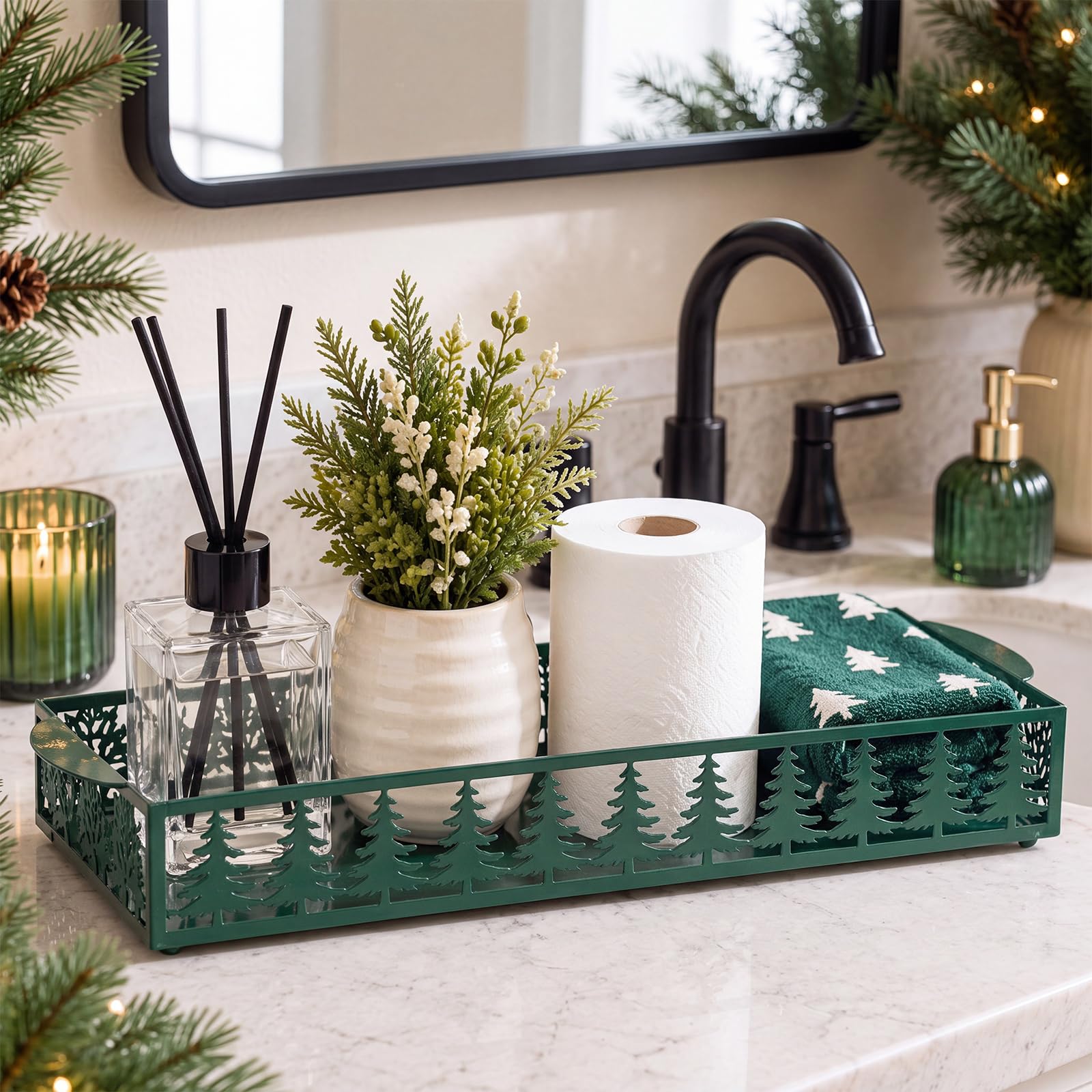 Christmas Tree Toilet Paper Basket Toilet Tank Paper Holder — Amazon image 5