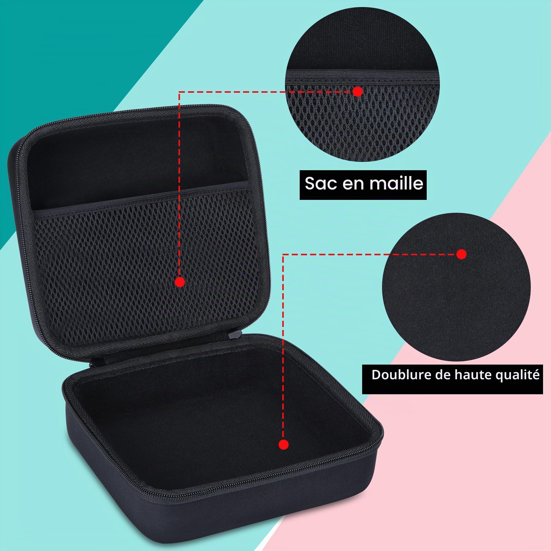 Lebakort Dur Étui Housse Cas Compatible avec Canon Selphy CP1500,Gris | CP1300/CP1200 Imprimante Photo WiFi Étui,compact pour voyage, espace pour câbles