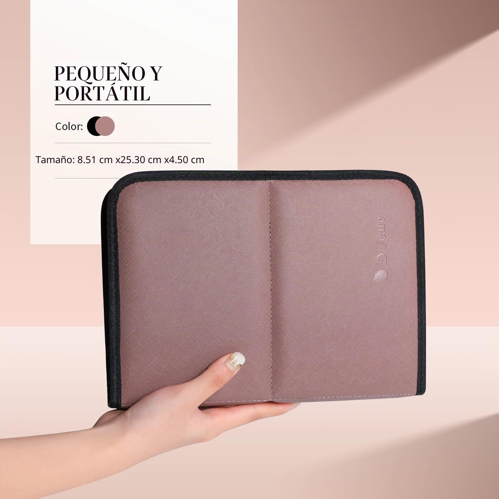 DUcare - Bolsa organizadora de brochas de Maquillaje, Bolsa de cosméticos portátil para Viajes, Bolsa de cosméticos de pie, Organizador de Artistas, Makeup Organizer marrón, 1 Pieza