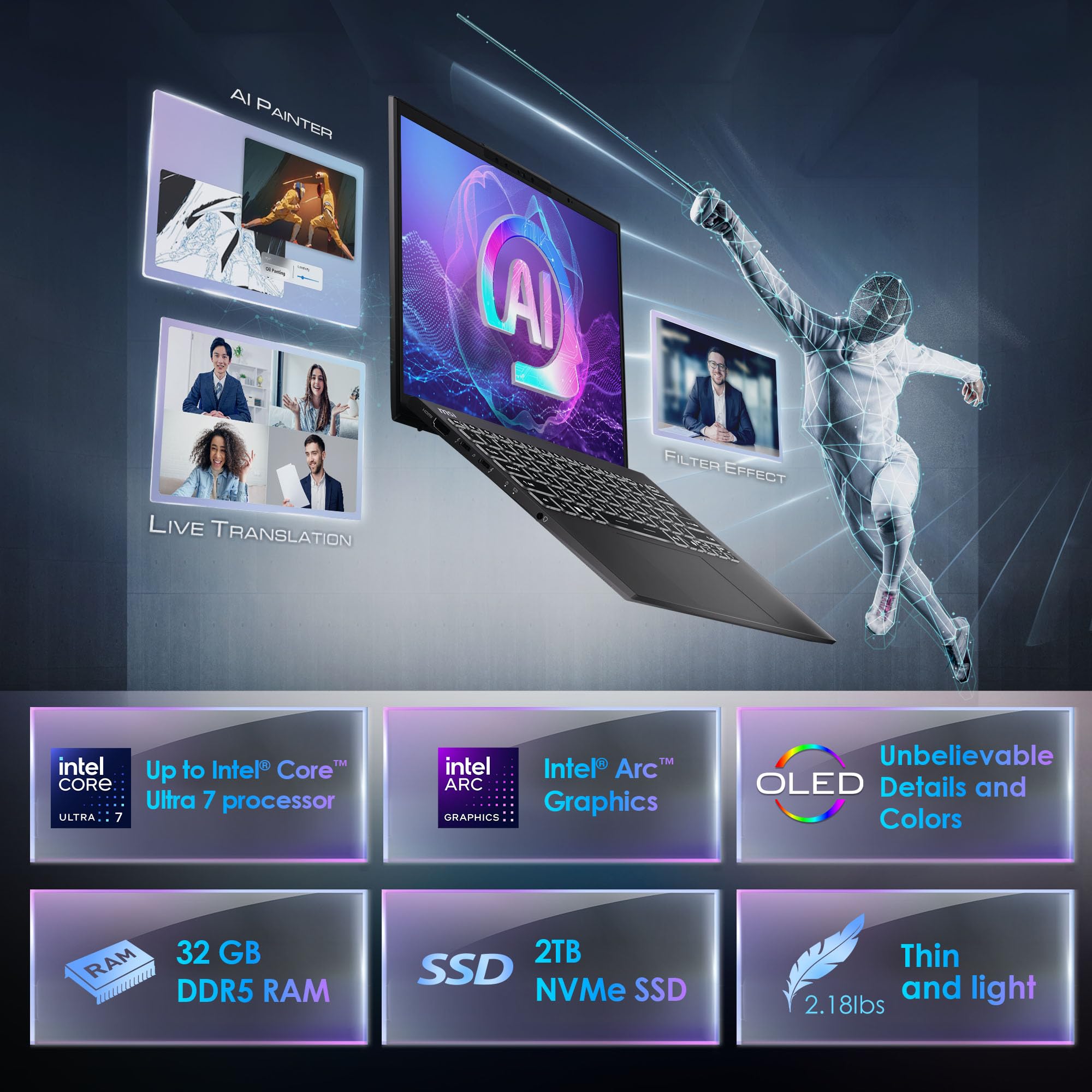 Amazon.com: MSI Prestige 13 AI+ Evo (2024) 13.3” 2.8K OLED