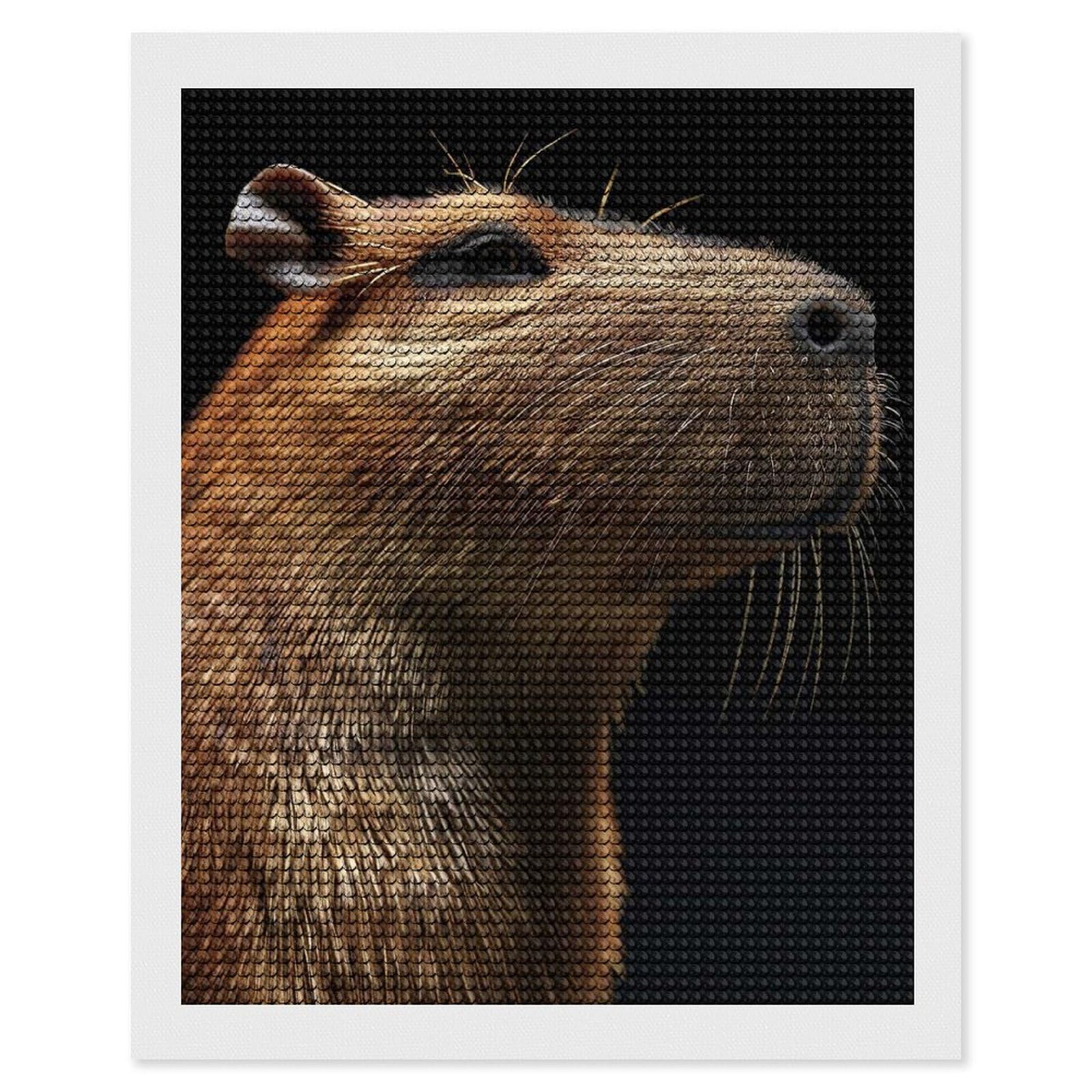 Junmoney Capybara Diamond Painting Canvas Kit 16"x20", Leisure Activity, Aesthetic Room Decor, with Tool Kit, DIY, Gift