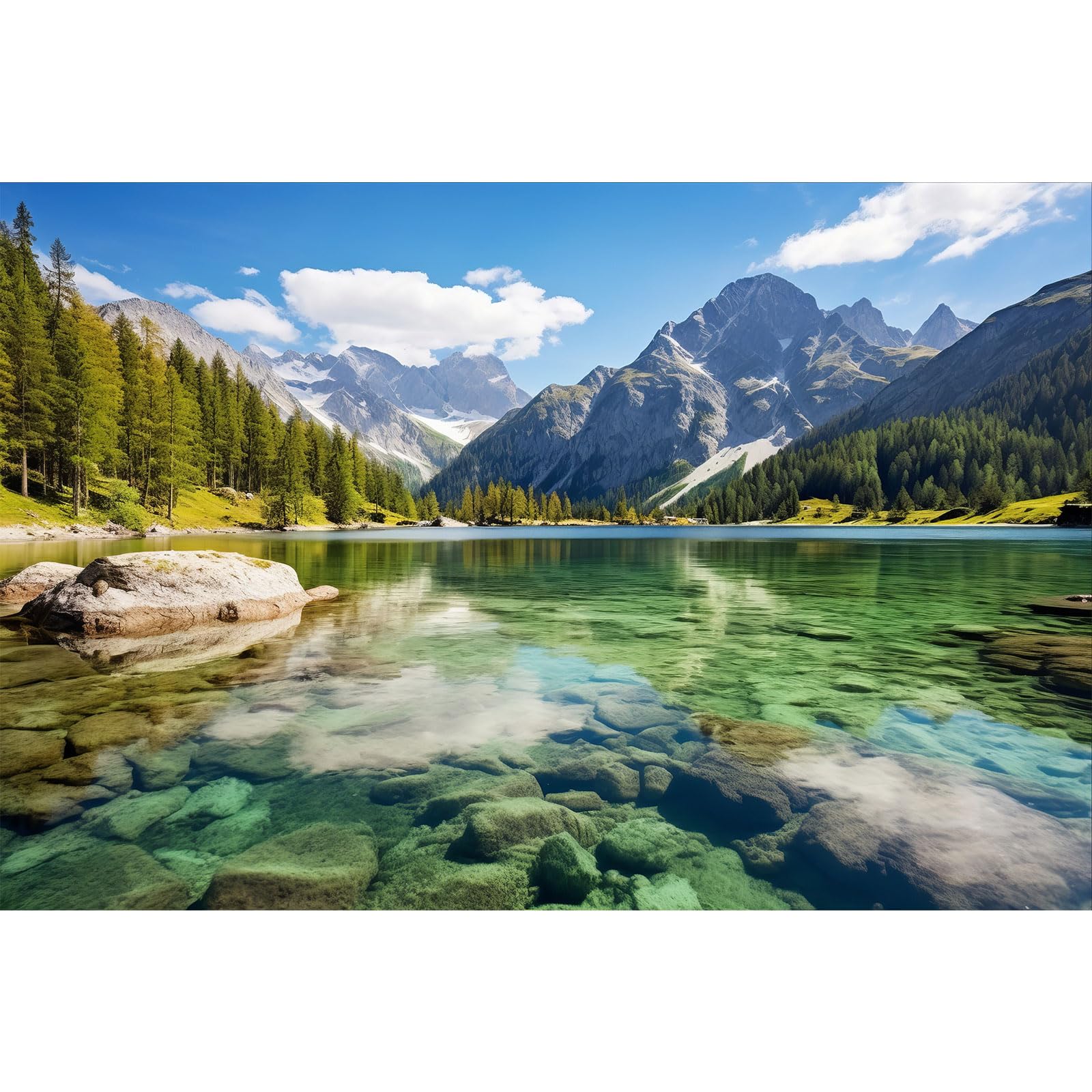 Mountain Lake Aquarium Background Pine Trees Ldyllic Landscape Fish Tank Background Serene Captivating Lake Reptile Tank Backgrounds Nature Majestic Mountains Reptile Enclosure Backgrounds 48x24in