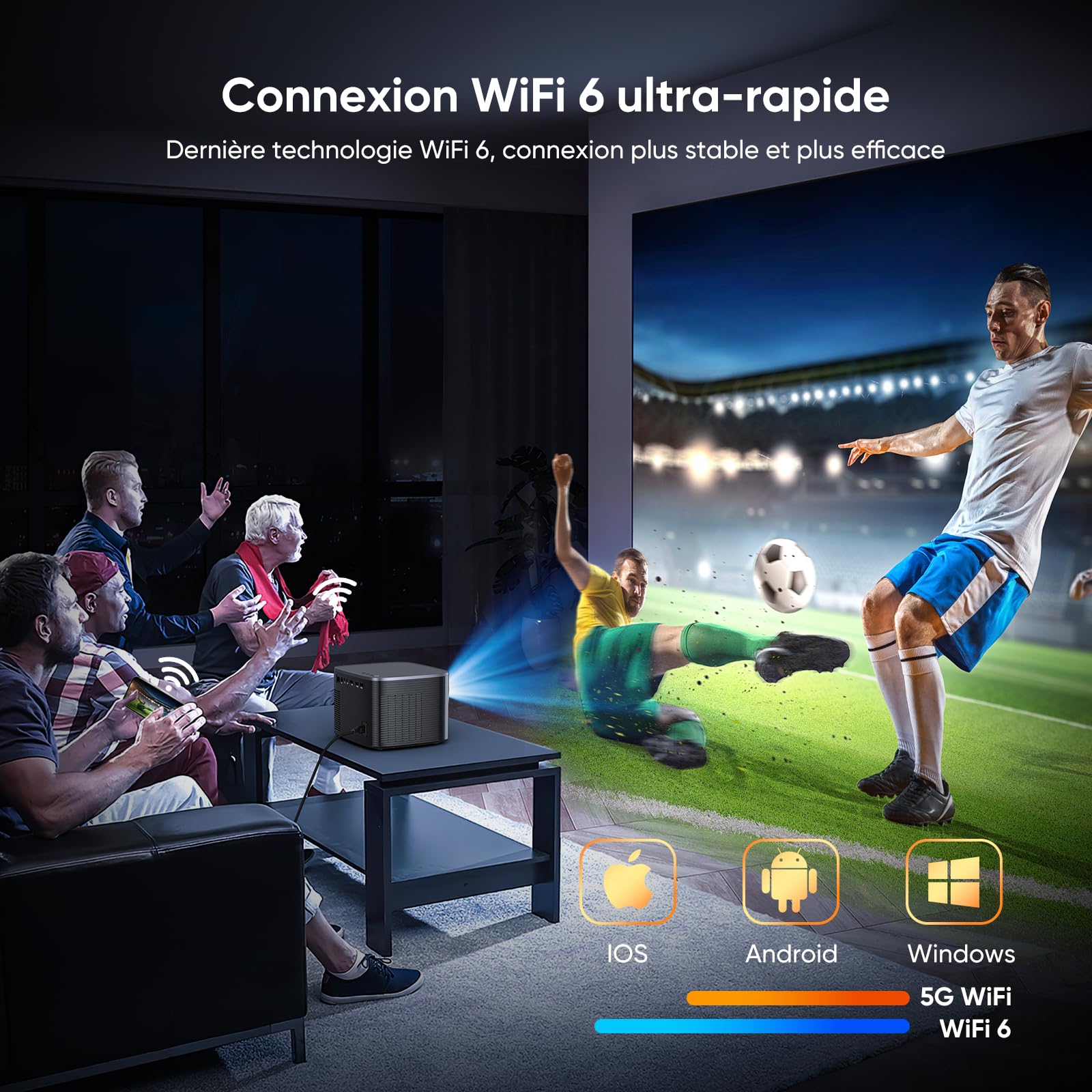 Beamer 4K Mit Netflix & Autofokus – 28000 Lumen, WiFi6, Android TV, 50% Zoom Für Kinoerlebnis Daheim