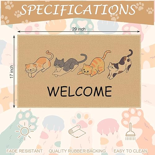 Miniatura 4 de Louise Maelys Tapete de bienvenida antideslizante para perros y cachorros, tapete de goma de bienvenida para entrada exterior, 17 x 29 pulgadas