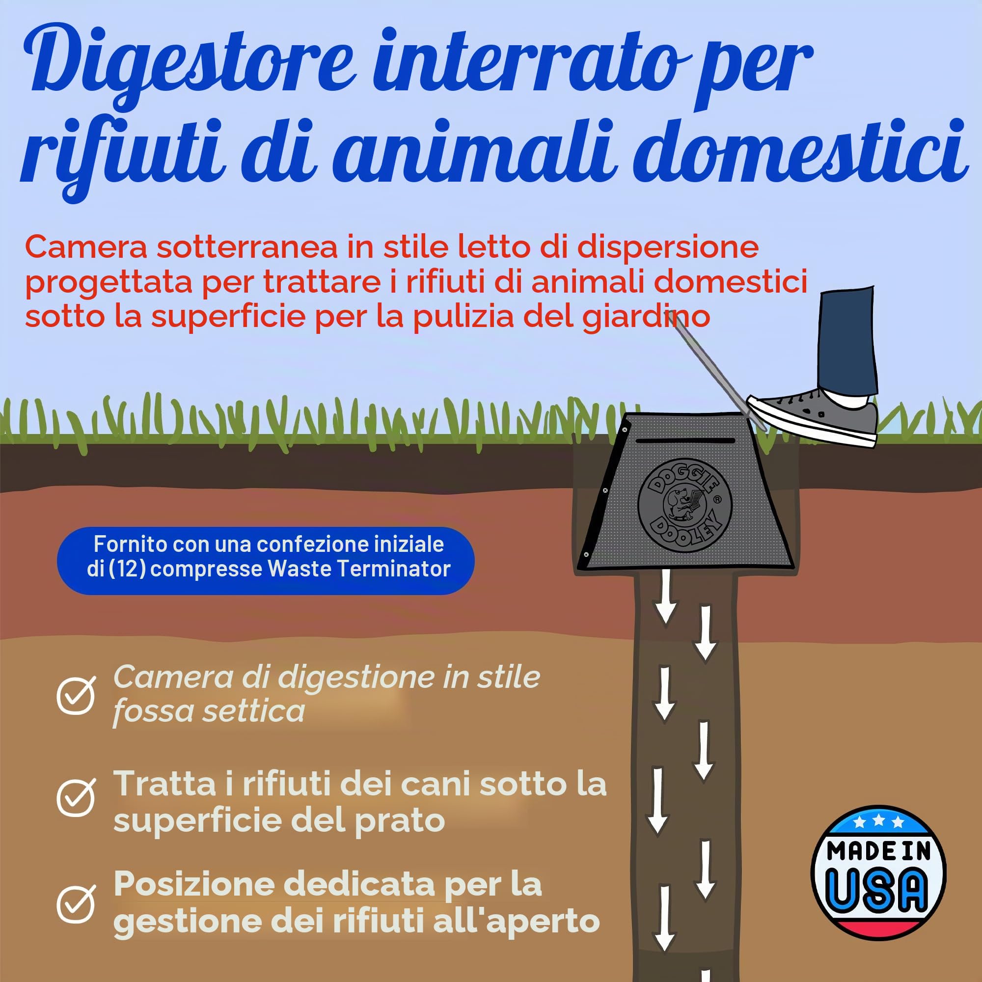 Doggie Dooley 3535 - Sistema di smaltimento rifiuti per Animali Domestici, per 35° Anniversario