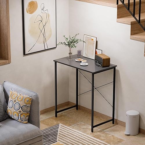 Miniatura 8 de Pamray Escritorio de computadora de 47 pulgadas para espacios pequeños con bolsa de almacenamiento, escritorio de trabajo de oficina en casa con