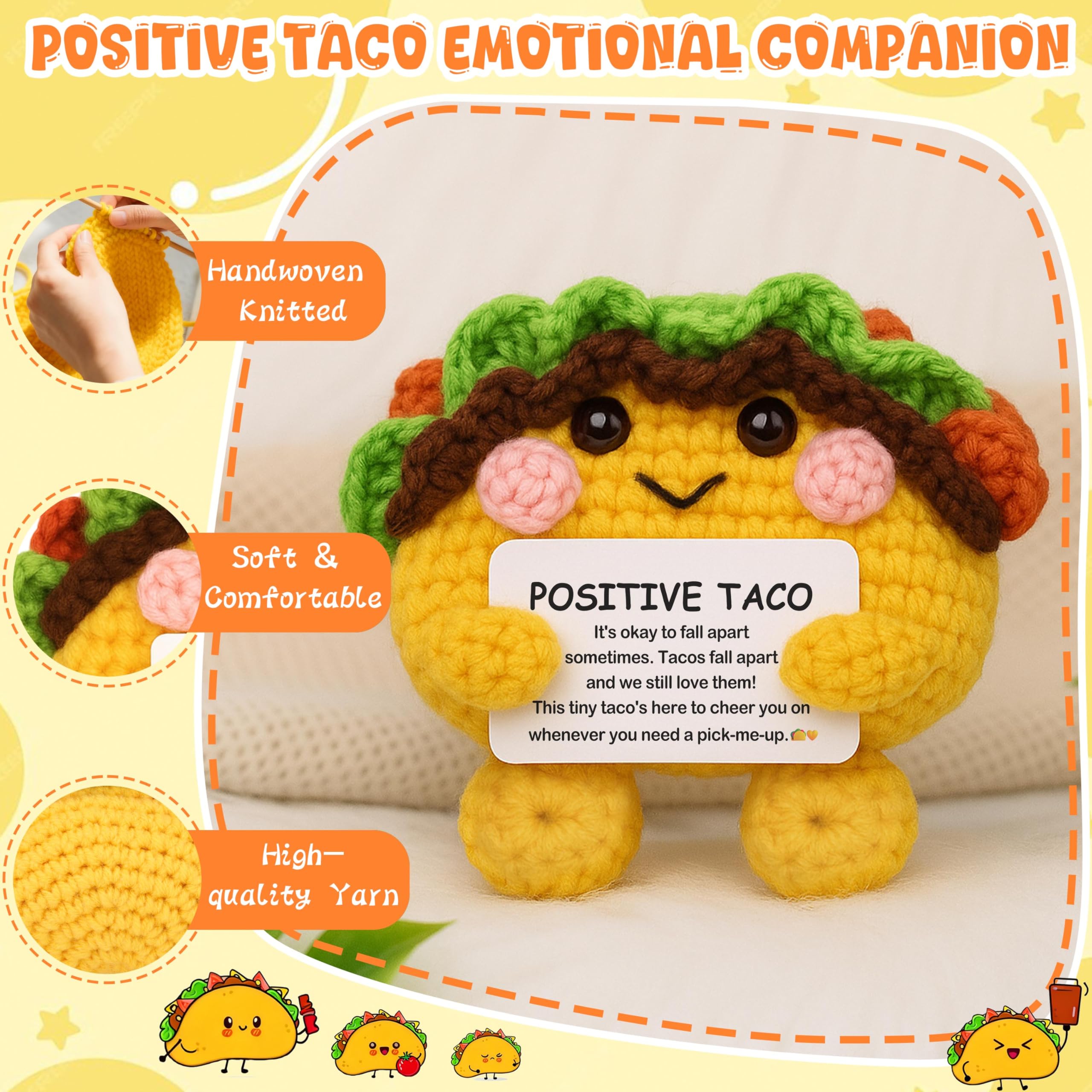 JoycuFF Birthday Gifts for Women, Emotional Support Taco, 2026 Graduation Gifts, Anniversary Thanksgiving Birthday Taco Gift for Women Men Son Mom Daughter Granddaughter