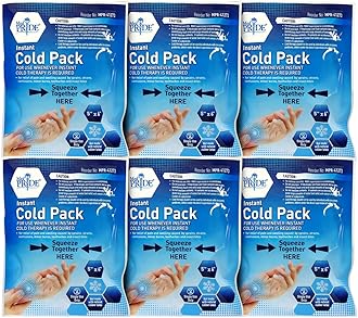 MED PRIDE Instant Cold Pack First Aid Kit Ice Pack for Injuries and Pain Relief, No Freezer Needed, 5in X 6in (6 Count (Pack of 1) Clear)