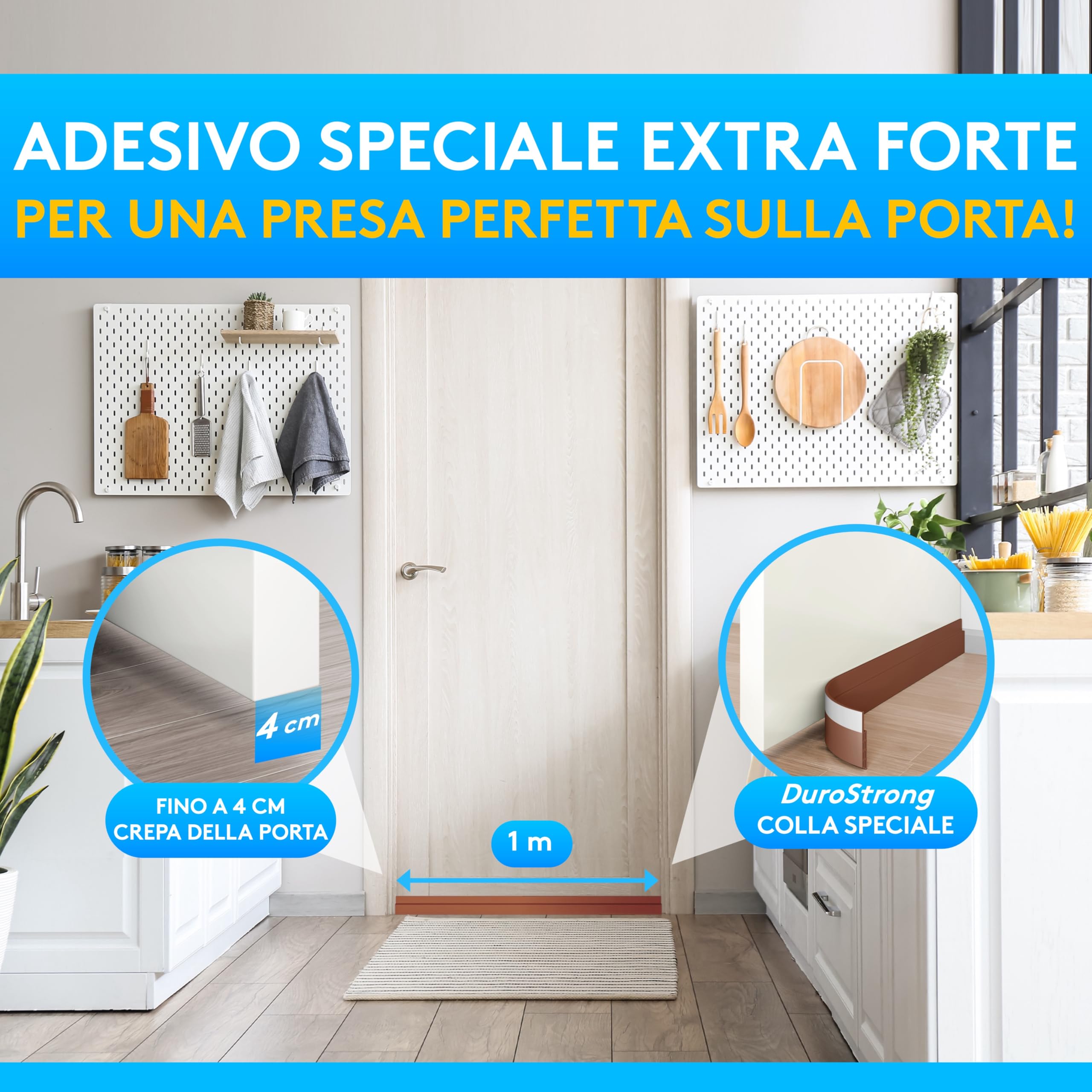 SilverRack Paraspifferi porta blindata Premium - Paraspifferi sottoporta - 1x1m Marrone - Paraspiffero Isolante dal Freddo Ideale per l'Isolamento Acustico - Paraspiffero per Porta d'Ingresso
