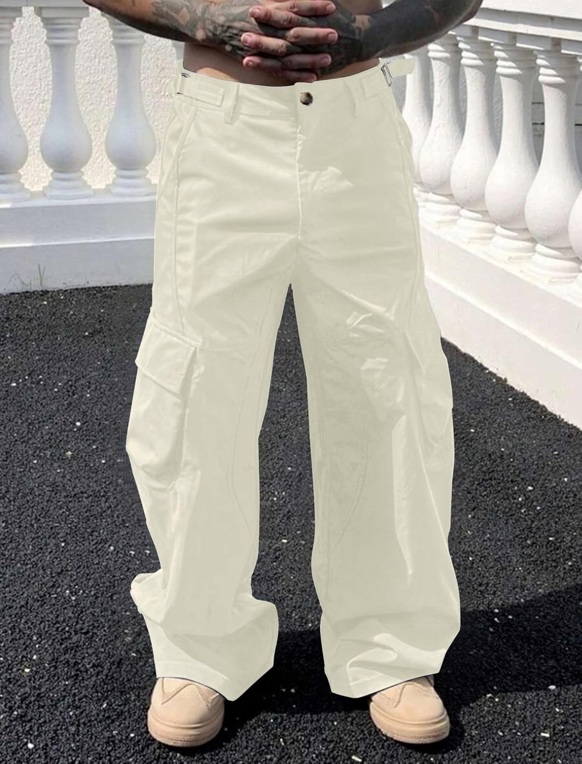 ZAFUL Men Cargo Pants Casual Baggy Track Pants Y2K Wide-Leg Trousers Streetpants - Image 3