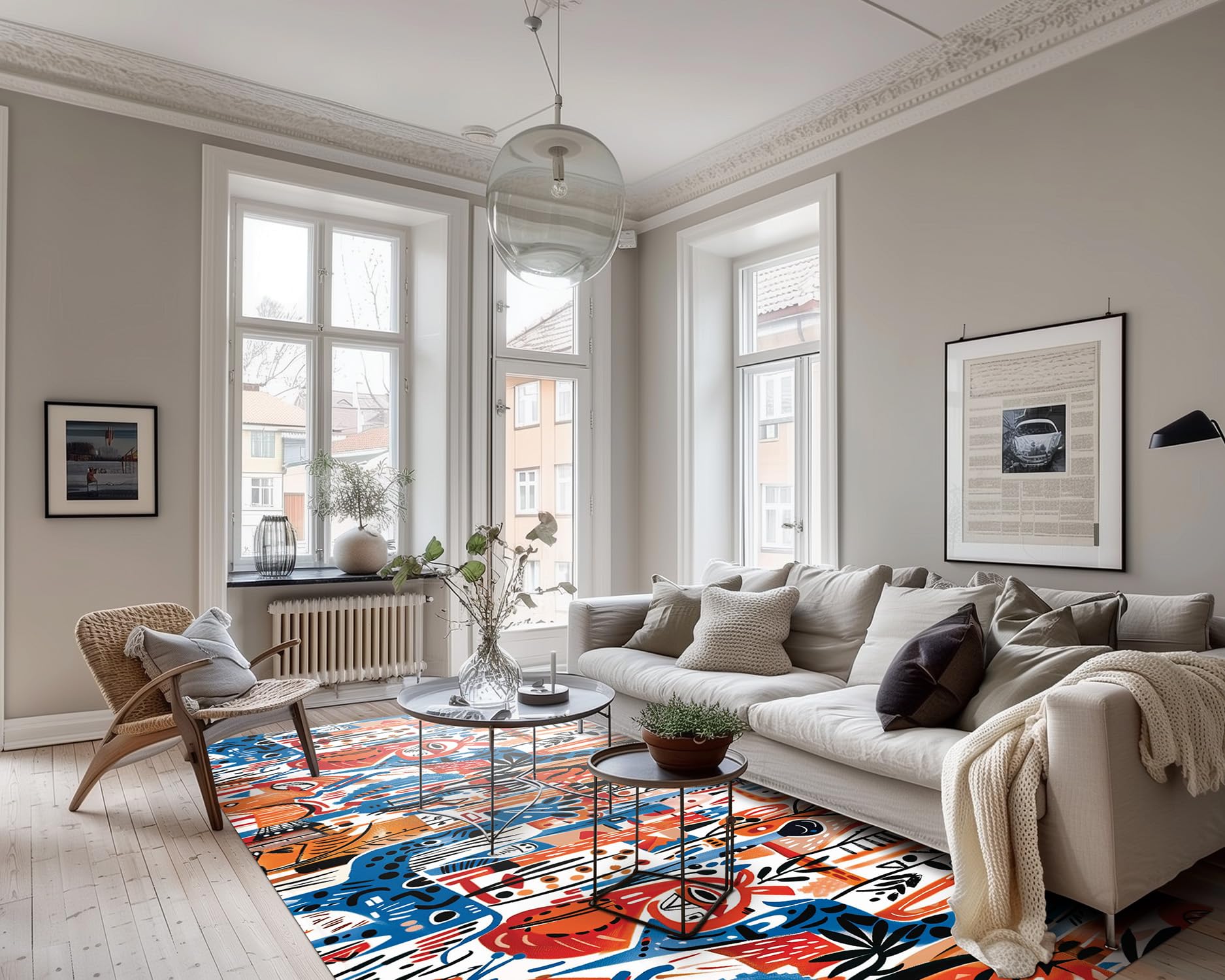 Tapis en Vinyle - Modèle Feuille 120x180 cm - Différentes Tailles, 25 Tailles Disponibles - Grands Tapis en PVC - Tapis de Cuisine, Coureuret de Salon