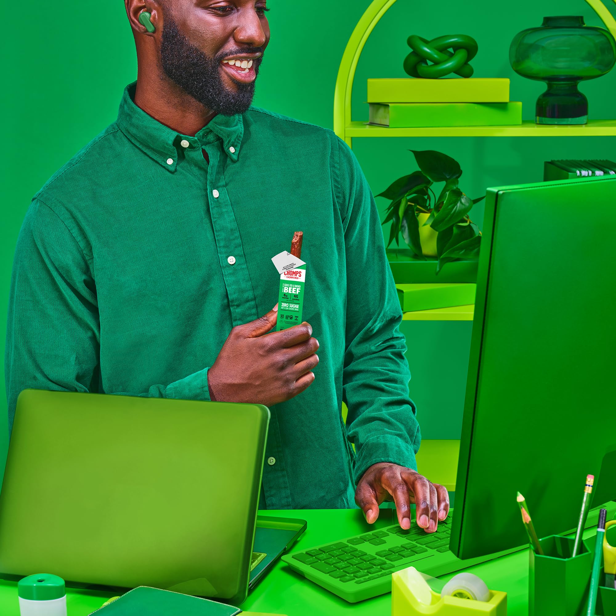 Chomps Snack Size Grass-Fed and Finished Jalape o Beef Jerky Snack Sticks 0 5oz 24-Pack - Keto Paleo — view 4